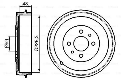 Тормозной барабан BOSCH для ALFA ROMEO 146 (930_) 1.9 TD (930.B4A)