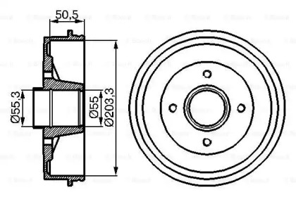 Тормозной барабан BOSCH для RENAULT RAPID Фургон (F40_, G40_) 1.4 (F402)