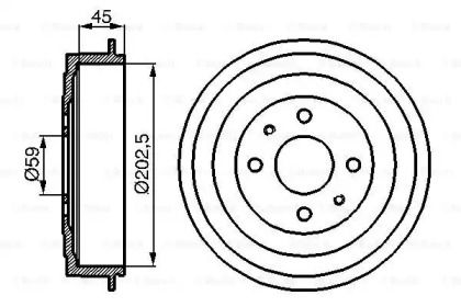 Барабанный тормозной механизм BOSCH для ALFA ROMEO 146 (930_) 1.9 JTD (930.B4B)