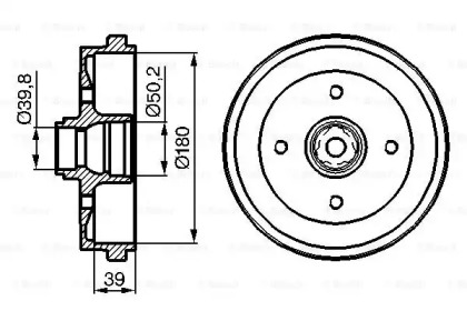 Тормозной барабан BOSCH для VW GOLF II (19E, 1G1) 1.8 i Cat Syncro