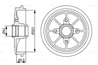 Тормозной барабан BOSCH для PEUGEOT 306 Кабриолет (7D, N3, N5) 1.6