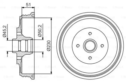 Тормозной барабан BOSCH для VW CADDY II Variant (9K9B) 1.4