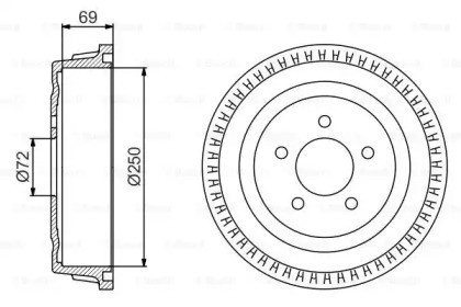 Тормозной барабан BOSCH для DODGE CARAVAN 2.0 i
