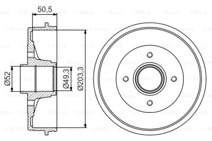 Тормозной барабан BOSCH для NISSAN NOTE (E11, NE11) 1.5 dCi