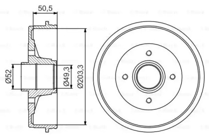 Тормозной барабан BOSCH для NISSAN NOTE (E11, NE11) 1.5 dCi