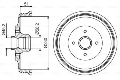 Тормозной барабан BOSCH для VW CADDY II Variant (9K9B) 1.4
