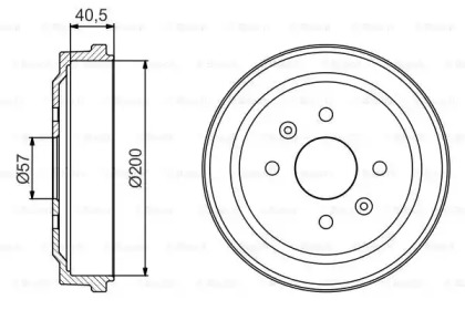 Барабанный тормозной механизм BOSCH для CHEVROLET KALOS 1.2