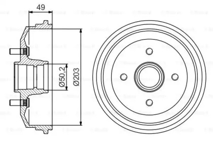 Тормозной барабан BOSCH для FORD ESCORT CLASSIC (AAL, ABL) 1.6 16V