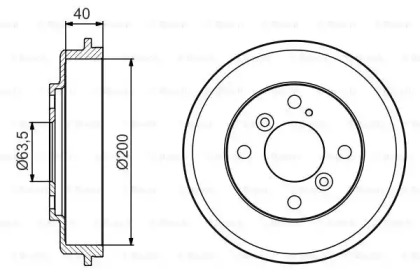 Барабанный тормозной механизм BOSCH для FORD FIESTA VI 1.5 TDCi