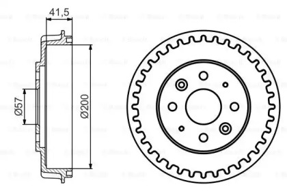 Тормозной барабан BOSCH для KIA SHUMA (FB) 1.8 i 16V