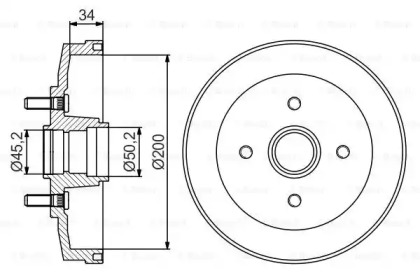 Тормозной барабан BOSCH для KIA RIO универсал (DC) 1.3