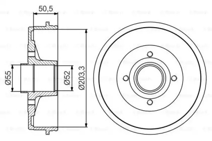 Тормозной барабан BOSCH для RENAULT RAPID Фургон (F40_, G40_) 1.4 (F402)