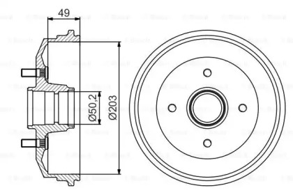 Тормозной барабан BOSCH для FORD ORION III (GAL) 1.6 i