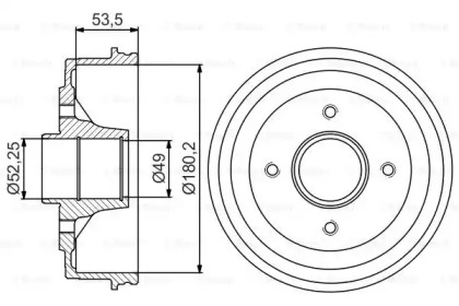 Тормозной барабан BOSCH для RENAULT CLIO I (B/C57_, 5/357_) 1.4