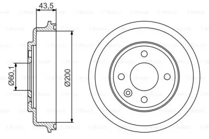 Тормозной барабан BOSCH для CHEVROLET COBALT 1.5