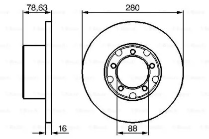 Тормозной диск BOSCH для MERCEDES-BENZ T1 автобус (602) 310 D 2.9