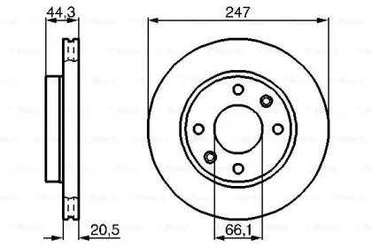 Дисковой тормозной механизм BOSCH для PEUGEOT 205 I (741A/C) 1.9 GTI