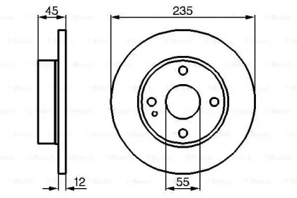 Дисковой тормозной механизм BOSCH для MAZDA 121 II (DB) 1.3 16V