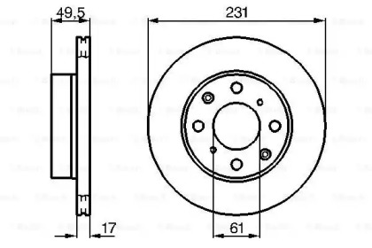 Тормозной диск BOSCH для HONDA CIVIC II Хэтчбек (SS, SL) 1300 L (SS)