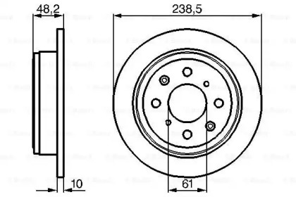 Тормозной диск BOSCH для HONDA CIVIC VI Fastback (MA, MB) 1.5 i Vtec-E (MA9)