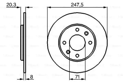 Дисковой тормозной механизм BOSCH для PEUGEOT 205 I (741A/C) 1.9 GTI