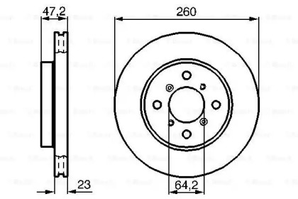 Тормозной диск BOSCH для HONDA PRELUDE IV (BB_) 2.0 i 16V (BB3)