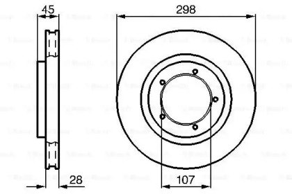 Тормозной диск BOSCH для PORSCHE 944 2.5 Turbo