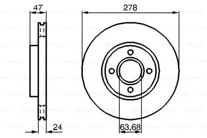 Тормозной диск BOSCH для FORD SCORPIO II Turnier (GNR, GGR) 2.9 i 24V