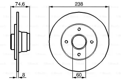 Дисковой тормозной механизм BOSCH для RENAULT CLIO I (B/C57_, 5/357_) 1.4
