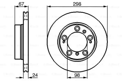 Тормозной диск BOSCH для PORSCHE BOXSTER (986) 2.7