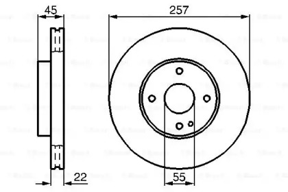 Тормозной диск BOSCH для MAZDA 323 C V (BA) 1.8 16V