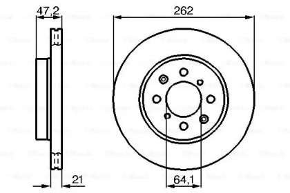 Тормозной диск BOSCH для HONDA CONCERTO (HW, MA) 1.6 i 16V