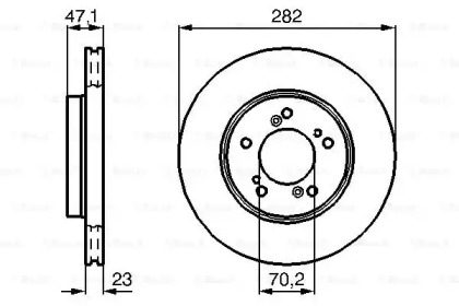 Тормозной диск BOSCH для HONDA PRELUDE V (BB_) 2.2 16V (BB6, BB8)