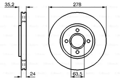 Дисковой тормозной механизм BOSCH для FORD SIERRA Хэтчбек (GBC, GBG) 2.0 16V Cosworth 4x4