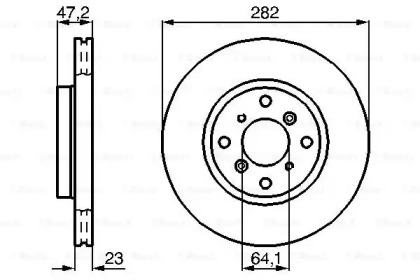 Тормозной диск BOSCH для HONDA PRELUDE IV (BB_) 2.3 i 16V (BB2)