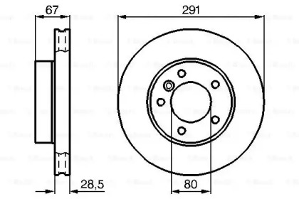 Тормозной диск BOSCH для JAGUAR XJ (XJ40, XJ81) 6 3.2 24V