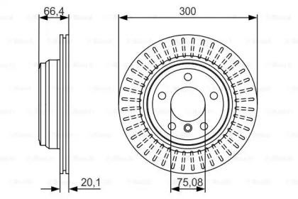 Тормозной диск BOSCH для BMW 3 (F30, F80) 320 i xDrive