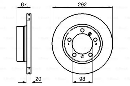 Тормозной диск BOSCH для PORSCHE BOXSTER (986) 2.7