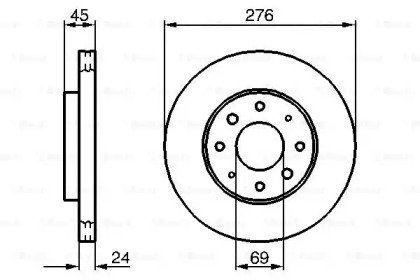 Тормозной диск BOSCH для MITSUBISHI GALANT V седан (E5_A, E7_A, E8_A) 2.5 V6-24 4WD (E88A)