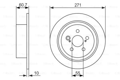 Тормозной диск BOSCH для TOYOTA AVENSIS (_T22_) 1.8 VVT-i (ZZT221_)