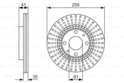 Тормозной диск BOSCH для NISSAN KUBISTAR (X76) 1.5 dCi