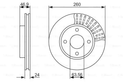Тормозной диск BOSCH для FORD SCORPIO II Turnier (GNR, GGR) 2.0 i 16V
