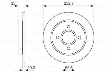 Тормозной диск BOSCH для FORD FOCUS седан (DFW) 1.8 16V