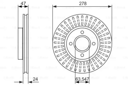 Тормозной диск BOSCH для FORD SCORPIO II Turnier (GNR, GGR) 2.9 i 24V