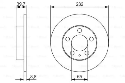Тормозной диск BOSCH для VW POLO (6R, 6C) 1.2 TSI