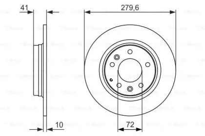 Тормозной диск BOSCH для MAZDA 6 универсал (GH) 2.2 D