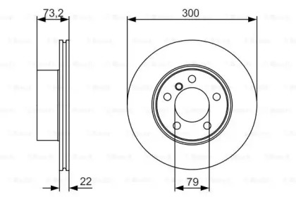 Тормозной диск BOSCH для BMW 3 (F30, F80) 320 i xDrive
