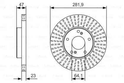 Тормозной диск BOSCH для HONDA ACCORD VI купе (CG) 3.0 V6 24V (CG2)