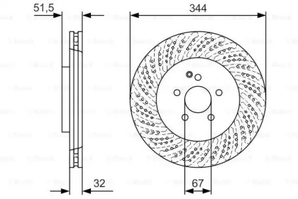 Тормозной диск BOSCH для MERCEDES-BENZ CLS (C218) CLS 400 (218.361)