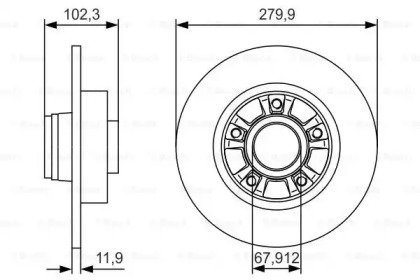 Тормозной диск BOSCH для NISSAN PRIMASTAR Фургон (X83) 2.0